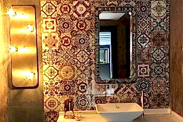 Dekorasyonunda etnik detaylara yer verdiğimiz lavabomuzun imalatı tamamlandı